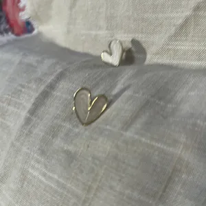 Gold and white enamel earrings thumbnail 4