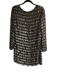 Retrofête Delilah Sequin Mini Dress Gunmetal Pewter Grey Silver thumbnail 3