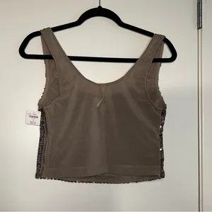 By Anthropologie Sequin Keyhole Tank size XS thumbnail 6