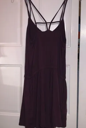 American Eagle plum color romper with pockets thumbnail 1