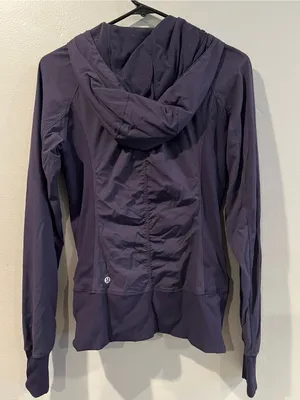 Women's Lululemon In Flux Jacket Inkwell Navy Blue Zip-Up Hooded Reversible Gym thumbnail 3