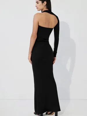 Marcella NEW Manhattan One Shoulder Gown in Black thumbnail 2