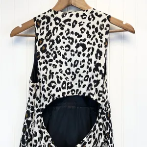 A.L.C. Frank Womens S 100% Silk Dress Leopard‎ Animal Print Cutout Back USA Made thumbnail 12