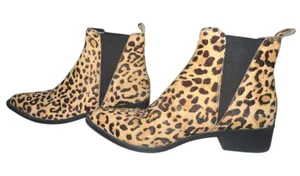 Steve Madden Womens Ankle Boots 7.5 Leopard Print Jerry Calf Hair Pull On Boots‎ thumbnail 1