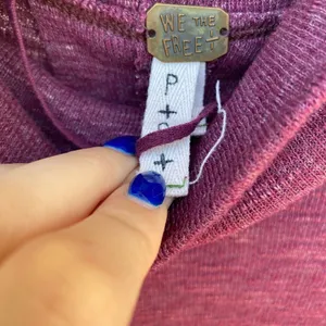 Free People Purple Size small flyaway split back turtleneck longsleeve raglan thumbnail 10