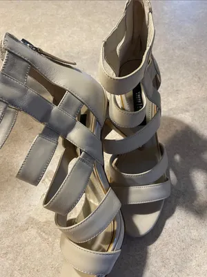 White House Black Market Strappy Open-Toe Heeled Sandals - Cream thumbnail 8