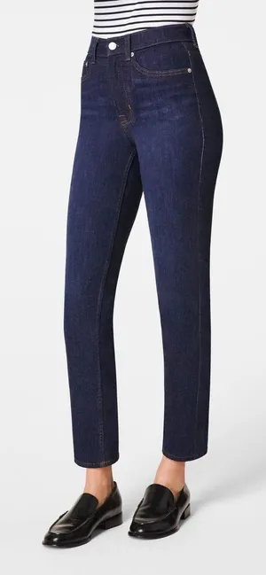 SPANX ReDefine Slim Straight Jeans Hayward Wash Dark Indigo High‎ Rise 10 thumbnail 1