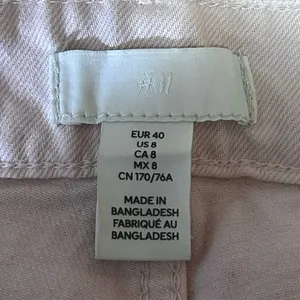 H&M Light Pink Straight Leg High Waist Stretch Ankle Boyfriend Denim Jeans Sz 8 thumbnail 4