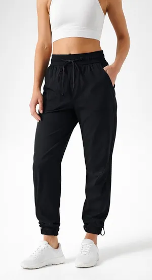 Lululemon Dance Studio Pants Black Size 4 Mid Rise Drawstring Ruched Hem Jogger thumbnail 1