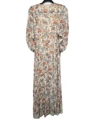 Free People Earthfolk Boho Floral Maxi Dress Tea Comb Women’s Size M thumbnail 5