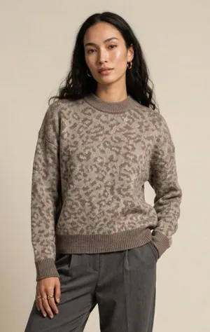 AERIE | Animal Print Knit Sweater Sz XS thumbnail 1