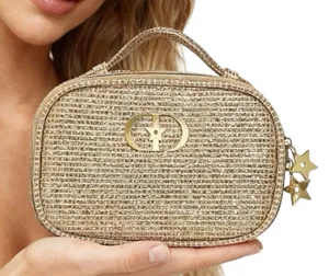 DIOR Limited Edition Holiday 2025 Cosmetic Pouch in Gold Shimmer, New in Box thumbnail 1