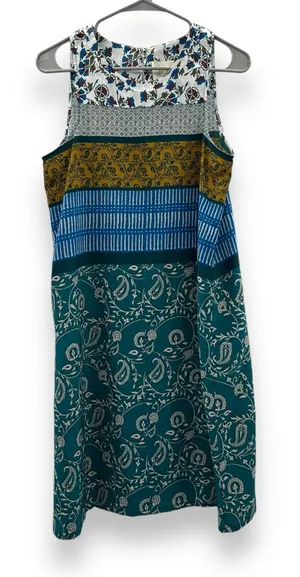 Anthropologie Maeve Mixed Floral Paisley Print Sleeveless Shift Dress Sz S‎ thumbnail 1