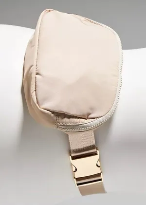 Anthropologie NWT Tan Nylon Crossbody Adjustable Sling Belt Bag thumbnail 1