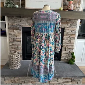 Garden Blue Long Sleeve Bishop Sundress thumbnail 5