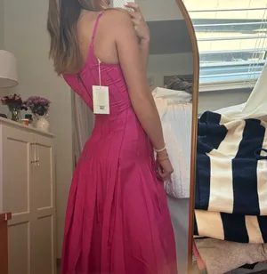 The GREAT. NWT pink/fuchsia formal maxi dress thumbnail 4