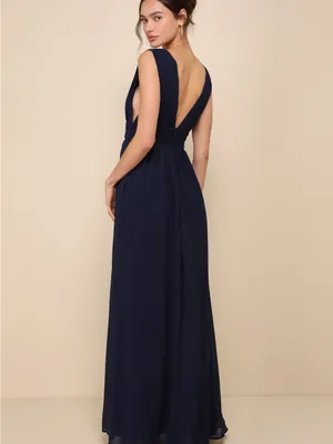 Lulus Heavenly Hues Navy Blue Maxi Dress Size XL thumbnail 3