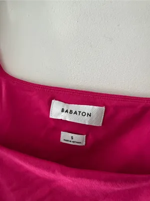NEW! Babaton Aritzia Pink Countour Squareneck Tee Eros‎ Pink thumbnail 3