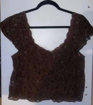 Forever 21 Brown Lace Top thumbnail 1