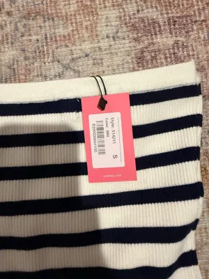 Edikted Maxi Navy White Stripe Knit Dress thumbnail 3