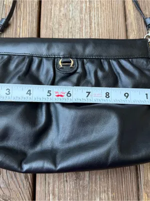Vintage Etienne Aigner Black Leather Clutch Shoulder Bag Detachable Strap Purse thumbnail 10