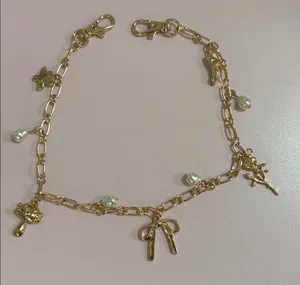 Handbag Gold Charm with Pearls thumbnail 1