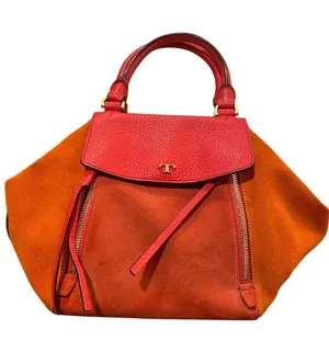 Tory Burch wms red orange suede leather tassled crossbody handbag SKU 10-229 thumbnail 1