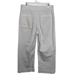 Anthropologie Maeve Colette White High Rise Wide Leg Cropped Pants 31 thumbnail 3