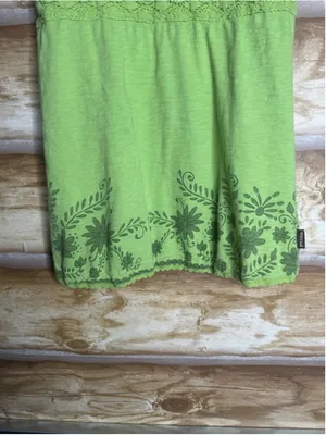 Vintage prAna Smocked Crochet-Trim Bohemian Babydoll Camisol size medium thumbnail 3