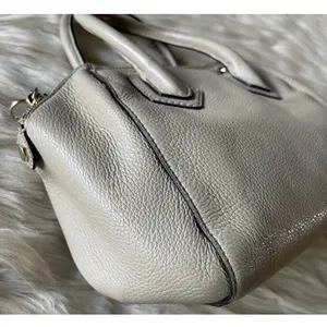 Rebecca‎ Minkoff Gray Pebbled Genuine Leather Satchel Handbag Silver Hardware thumbnail 10