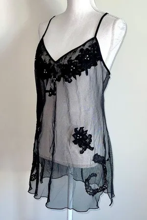 Victoria’s Secret Rhinestone Goth Fishnet Slip thumbnail 2