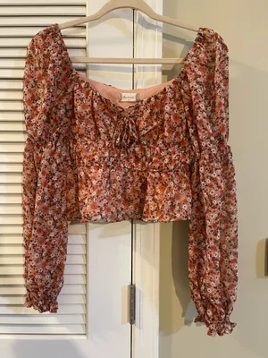 Altar'd State Floral Blouse Long Sleeve thumbnail 1