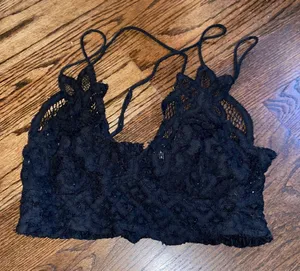 Free people black lace bralette sz small thumbnail 1