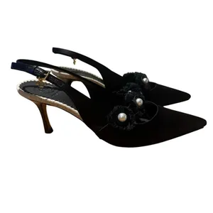 Tory Burch Penelope Black Slingback Heels Sz. 6.5 thumbnail 3