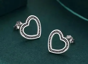925  Vintage Heart Stud Earrings thumbnail 4