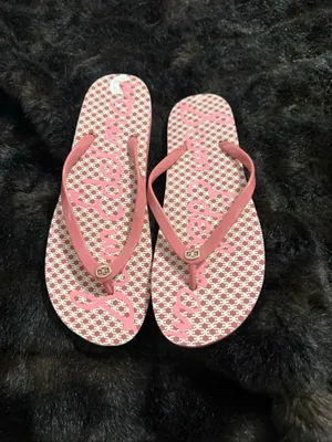 Sam Edelman flip-flops pink geometric pattern and gold-tone logo charms 7 8 thumbnail 3