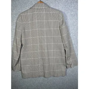 Madewell Womens Small Plaid Double Breasted Blazer Jacket Beige Neutral Academia thumbnail 15