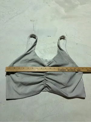 Aerie offline Ruched Front Striped cropped tank top built in bra XXL thumbnail 4