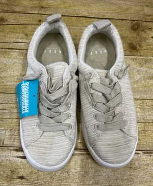 NWT Reef Beige Knit Neptune Alanna Lace-Up Sneakers size 7 thumbnail 1