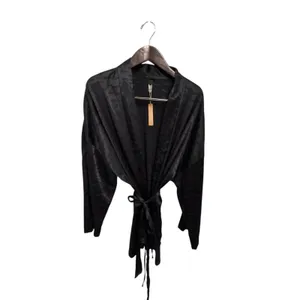Skims WOVEN JACQUARD Medium SHORT ROBE onyx NWT thumbnail 5