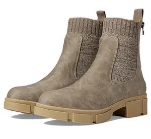 Blowfish Moor Lug Sole Leather Boot (Sz 8.5) Sea Mushroom Prospector/Tech Knit thumbnail 1