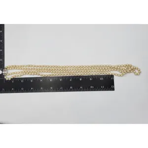Vintage Womens Double Strand Faux Pearl Necklace 28" Cream Fashion Accessories thumbnail 8