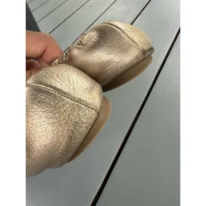 Tory Burch Melinda Ballet Flats Metallic Gold Leather Double T Logo Size 7.5 M thumbnail 11