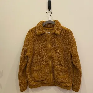 Pink Rose Teddy‎ Fleece Jacket Camel Brown Zip Front Sherpa Coat Women's Small thumbnail 2