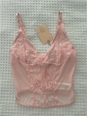 SheIn light pink lace tank top thumbnail 1