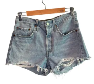 Levi's 501 Premium Light Wash Denim Cut-Off Shorts - size 26 thumbnail 1