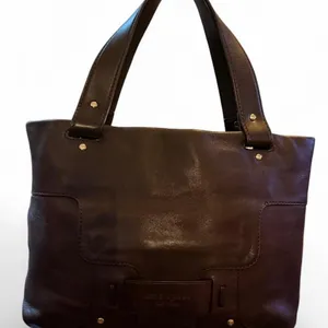 Kate Spade Savona Malea Tote Dark Brown Leather Shoulder Bag Floral Lining thumbnail 1