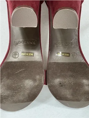 Womans Excellent Condition Bamboo Rampage Strappy Sandals Size 7 Maroon thumbnail 7