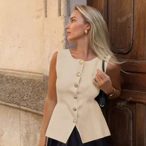 Nwot Knitted Buttoned Vest In Cream Color S thumbnail 2