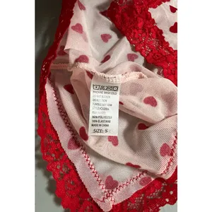 Red Pink Hearts Sheer Babydoll Slip Nightie Nightgown Lingerie Dress Size S ♥️✨ thumbnail 6